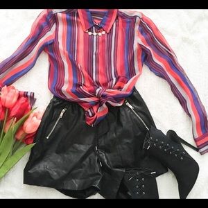 Equipment Silk Vintage Style Button Up Top